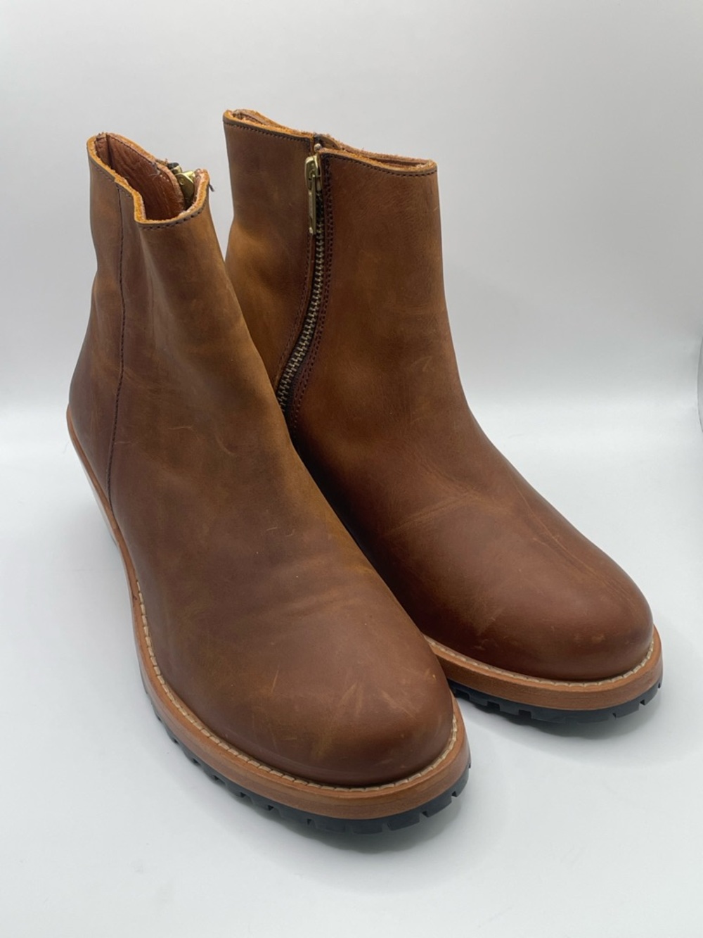 Patina Footwear Leather Side Zip Ankle Boots Women’s 38.5 (US 8)